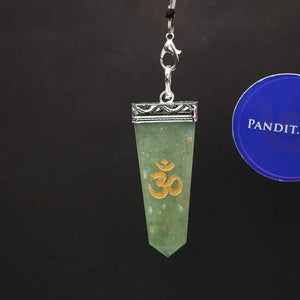 Green Aventurine Om Pencil Pendant