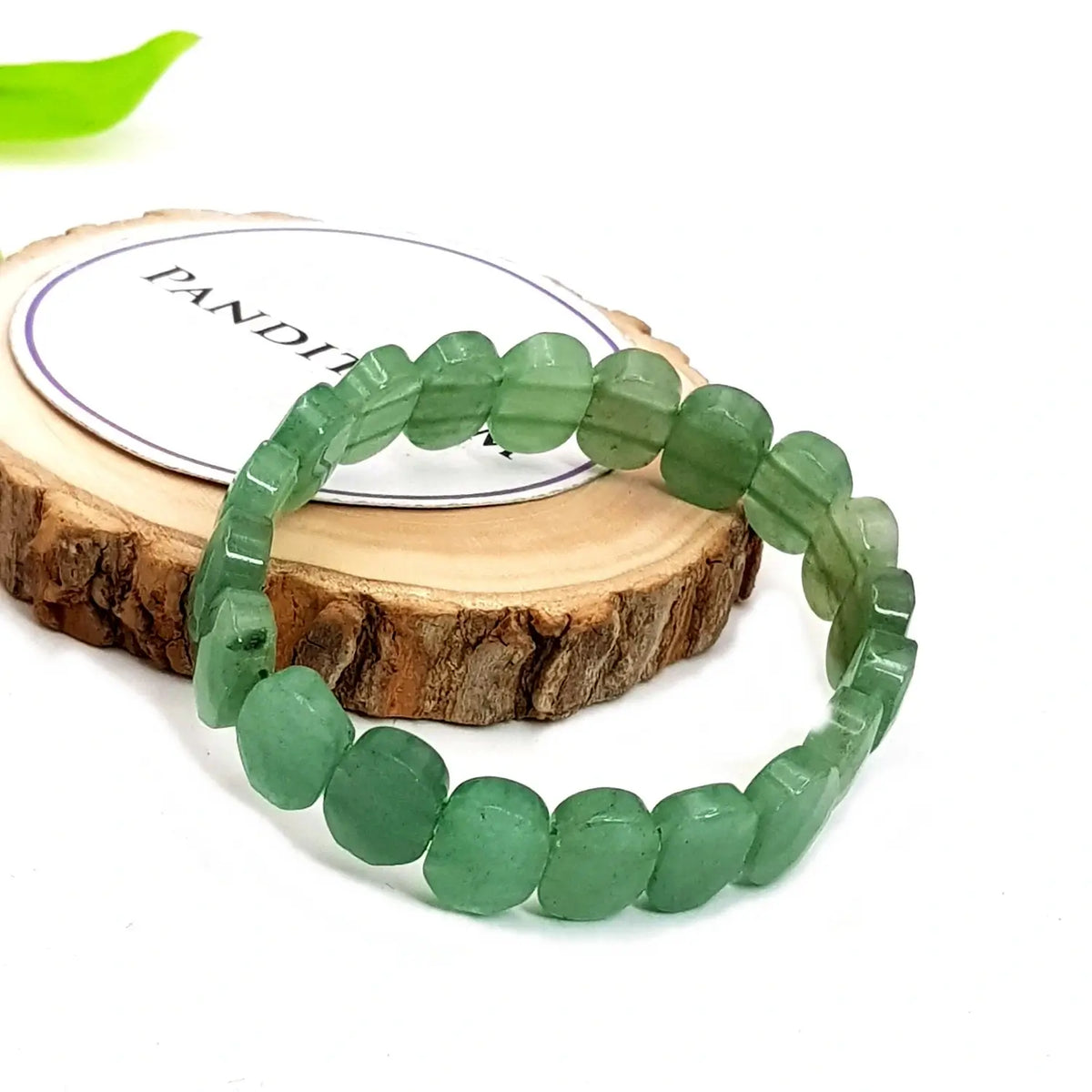 Green Aventurine Oval Faceted Bracelet — close-up of Green Aventurine Oval Faceted stones revealing natural patterns