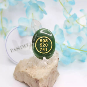 Green Aventurine Oval Zibu Symbol Coin