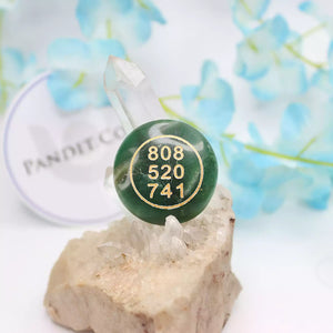 Green Aventurine Round Zibu Symbol Coin