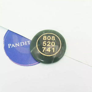 Green Aventurine Round Zibu Symbol Coin