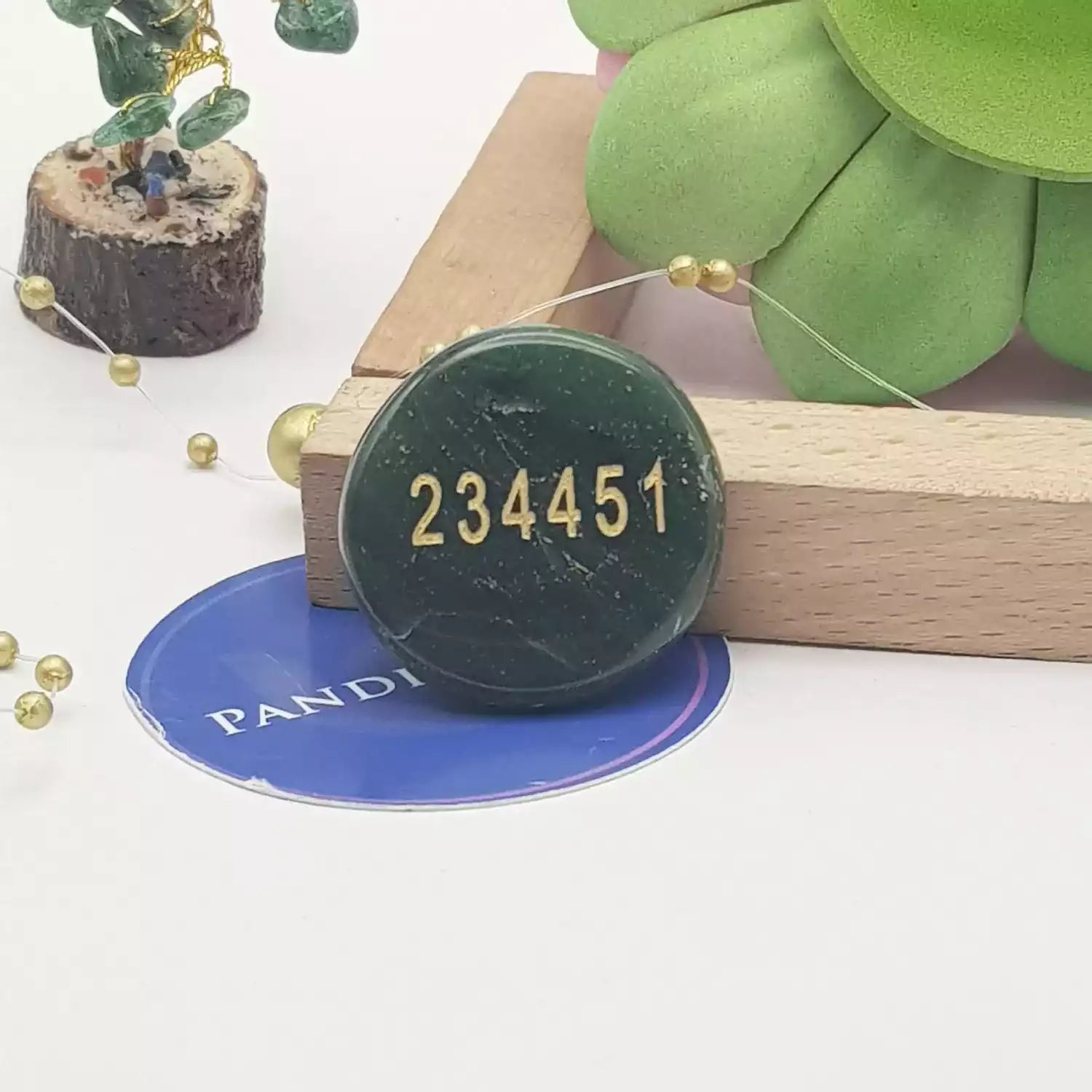 Green Aventurine Shree Yantra Wealth And Success Coin