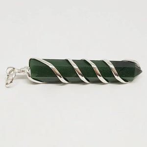 Green Aventurine Spiral Pencil Pendant
