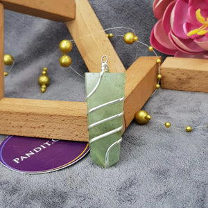 Green Aventurine Spiral Pencil Pendant