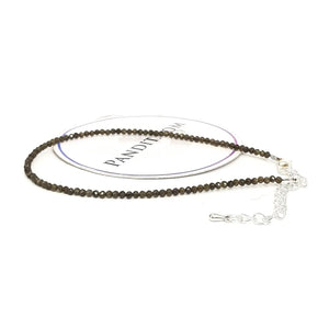 Green Cats Eye Anklet — close-up of gemstone beads detail