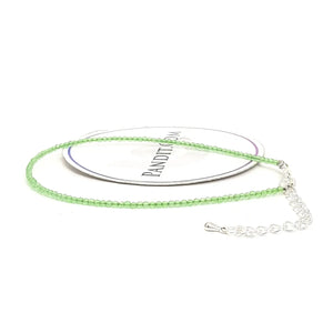Green Chalcedony Anklet — close-up of gemstone beads detail