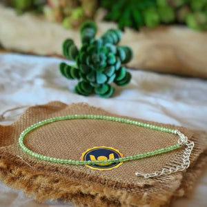 Green Chalcedony Anklet — main anklet view showing stones and chain