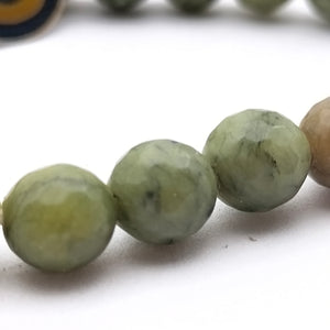 Green Jade Diamond Cut Bracelet