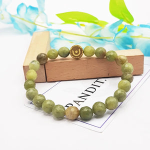 Green Jade Diamond Cut Bracelet