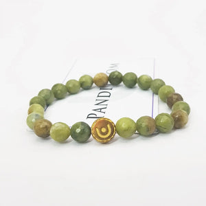 Green Jade Diamond Cut Bracelet