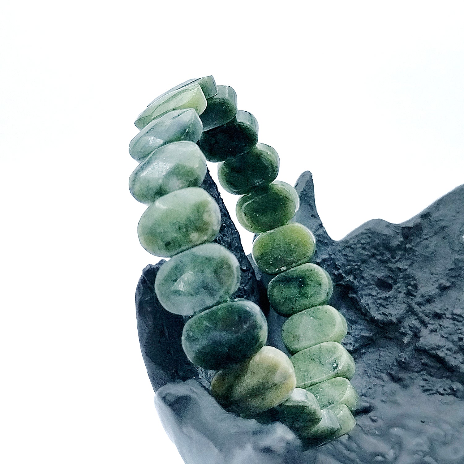 Green Jade Oval Faceted Bracelet