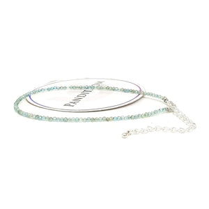 Green Rutilated Quartz Anklet — close-up of gemstone beads detail