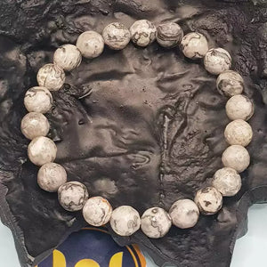 Grey Jasper Diamond Cut Bracelet