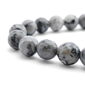 Grey Jasper Diamond Cut Bracelet