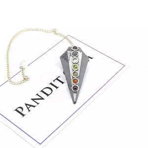 Hematite 7 Chakra Dowsing Pendulum