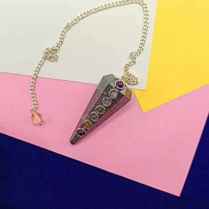 Hematite 7 Chakra Dowsing Pendulum