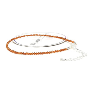 Hessonite (Gomed) Anklet — close-up of gemstone beads detail