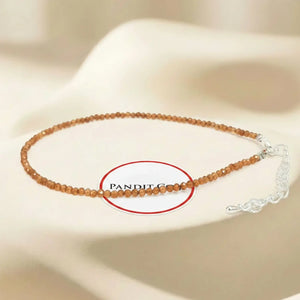 Hessonite (Gomed) Anklet — main anklet view showing stones and chain