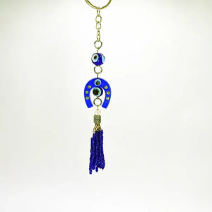 Horse Shoe Evil Eye Keychain
