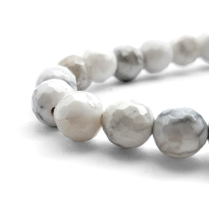 Howlite Diamond Cut Bracelet
