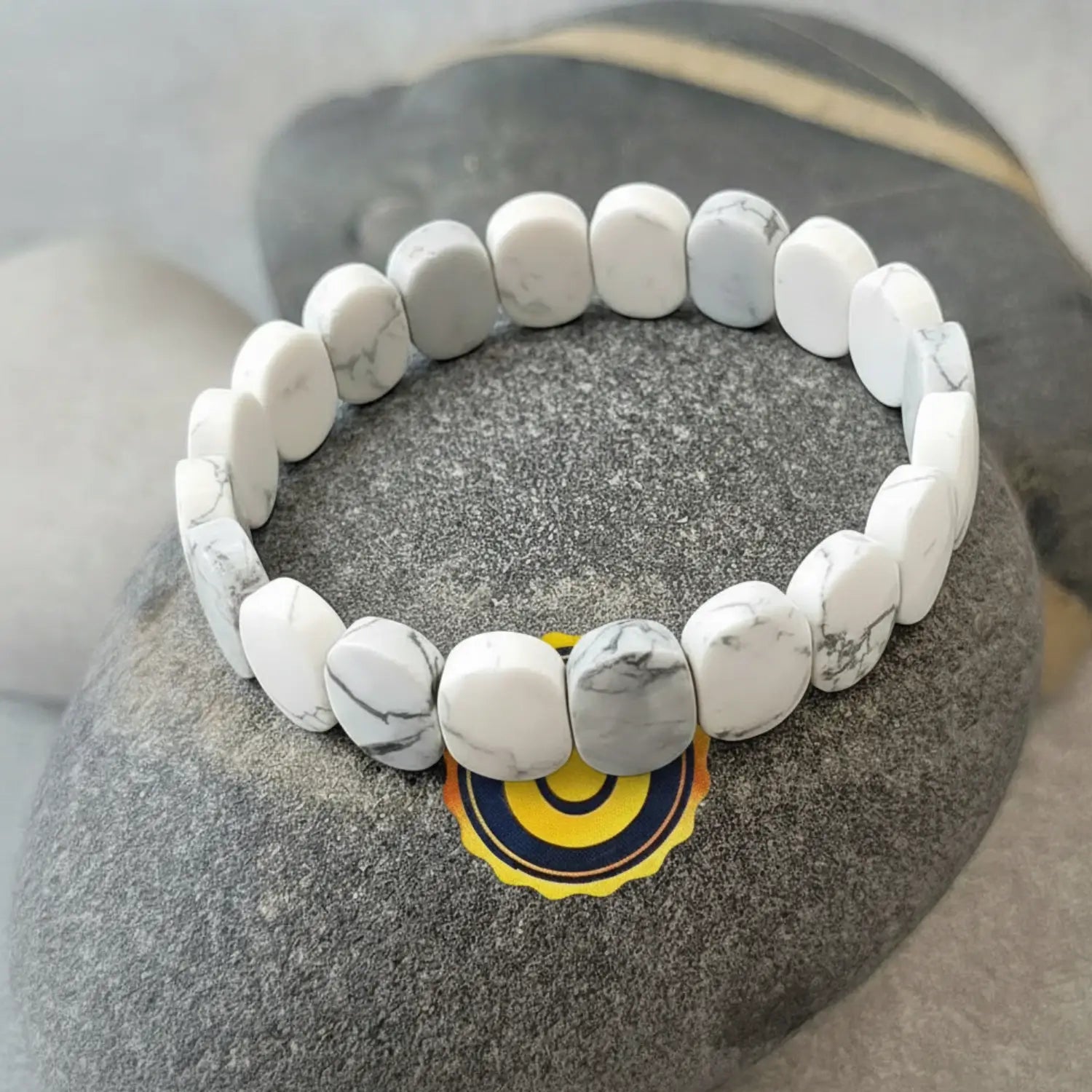 Howlite Oval Faceted Bracelet