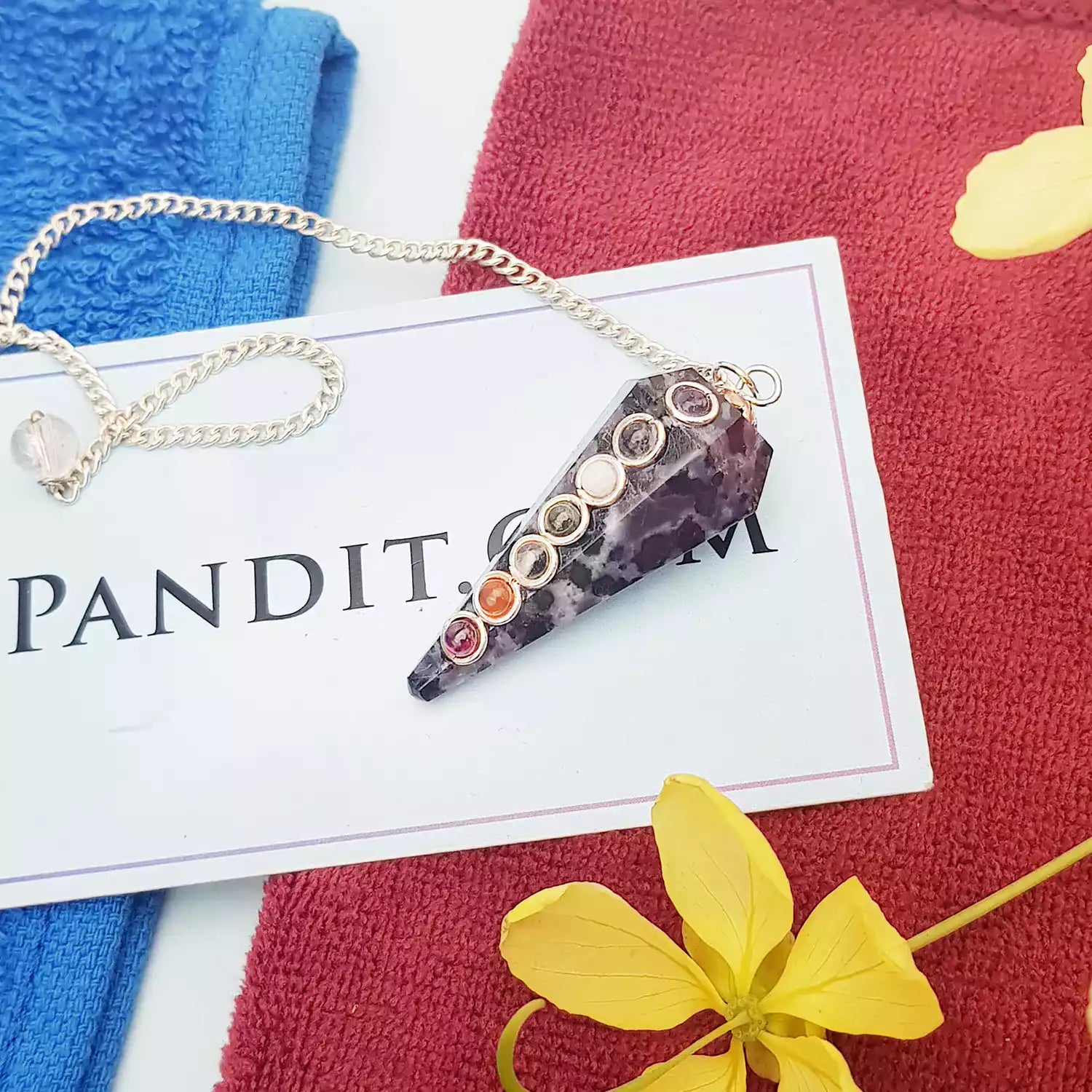 Indigo Gabbro 7 Chakra Dowsing Pendulum