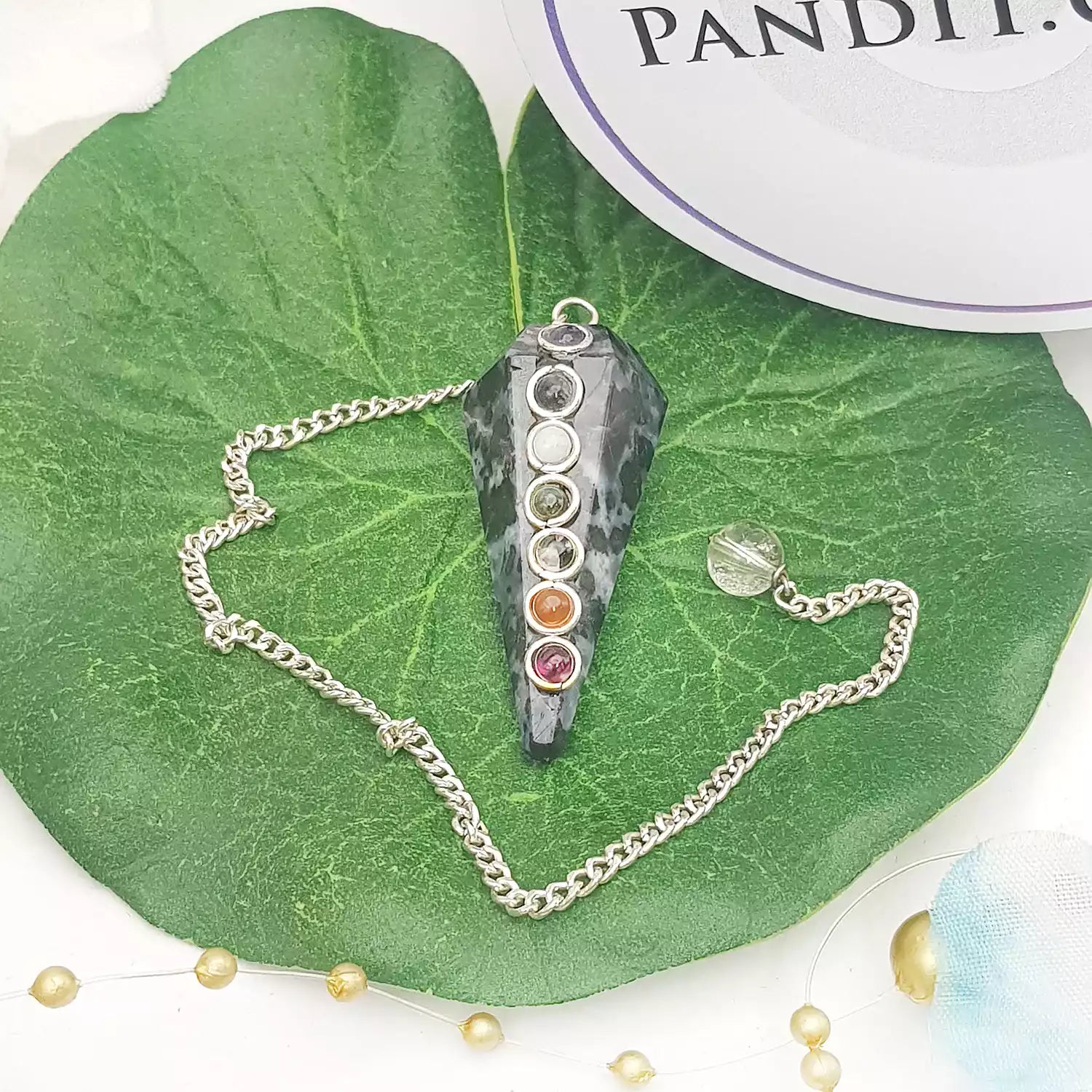 Indigo Gabbro 7 Chakra Dowsing Pendulum