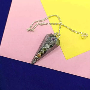 Indigo Gabbro 7 Chakra Dowsing Pendulum