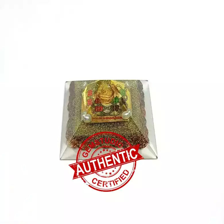 Kaal Sarp Yog Pyramid Yantra with 5 Mukhi Rudraksha