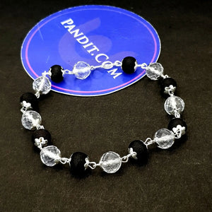 Karungali Crystal Sphatik Bracelet with Silver Capping