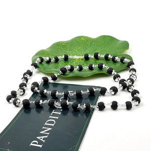 Karungali Mala With Silver Capping