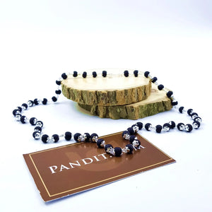 Karungali Mala With Silver Capping