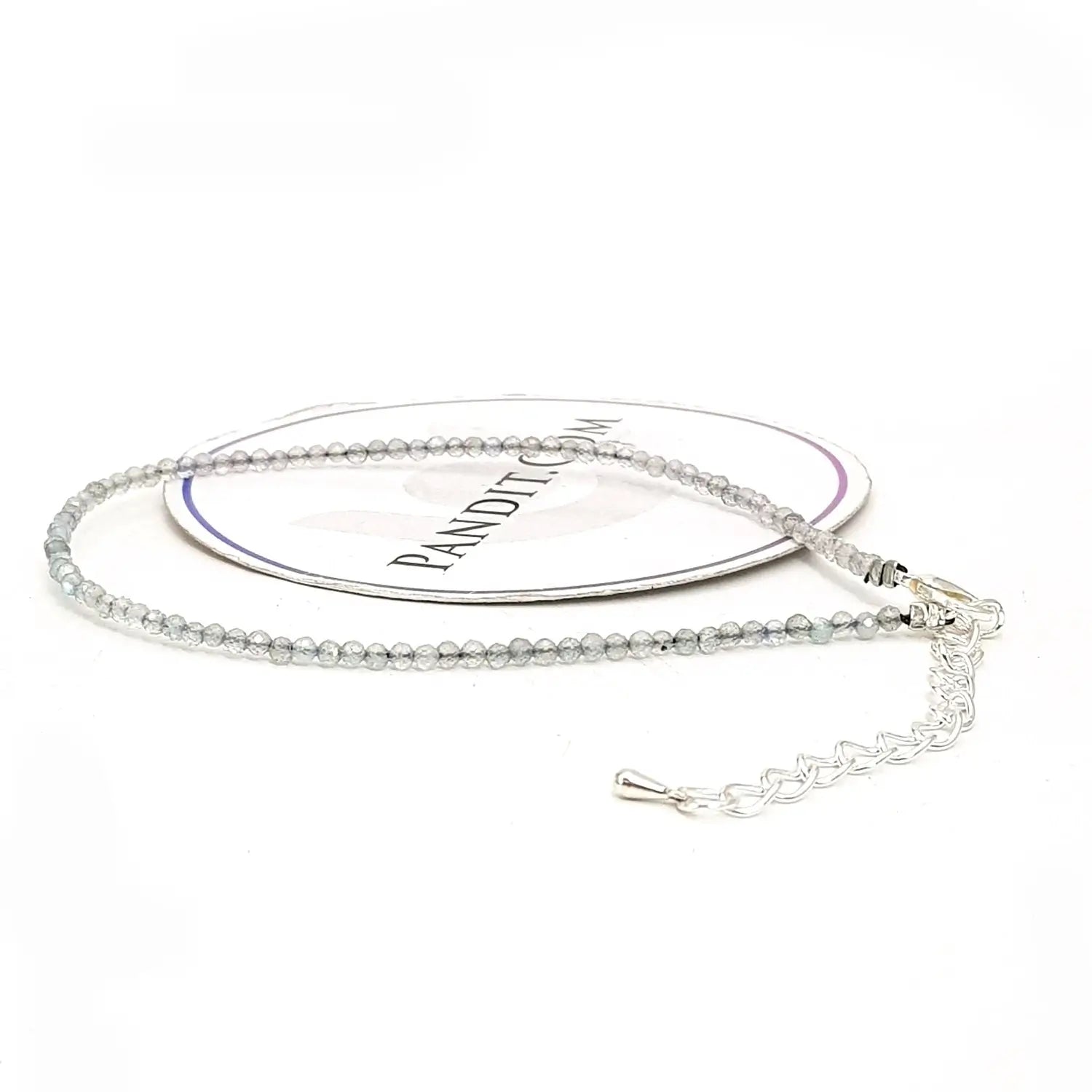 Labradorite Anklet — close-up of gemstone beads detail