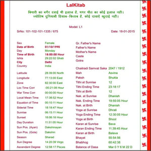 Lal Kitab Horoscope Platinum Online Horoscope