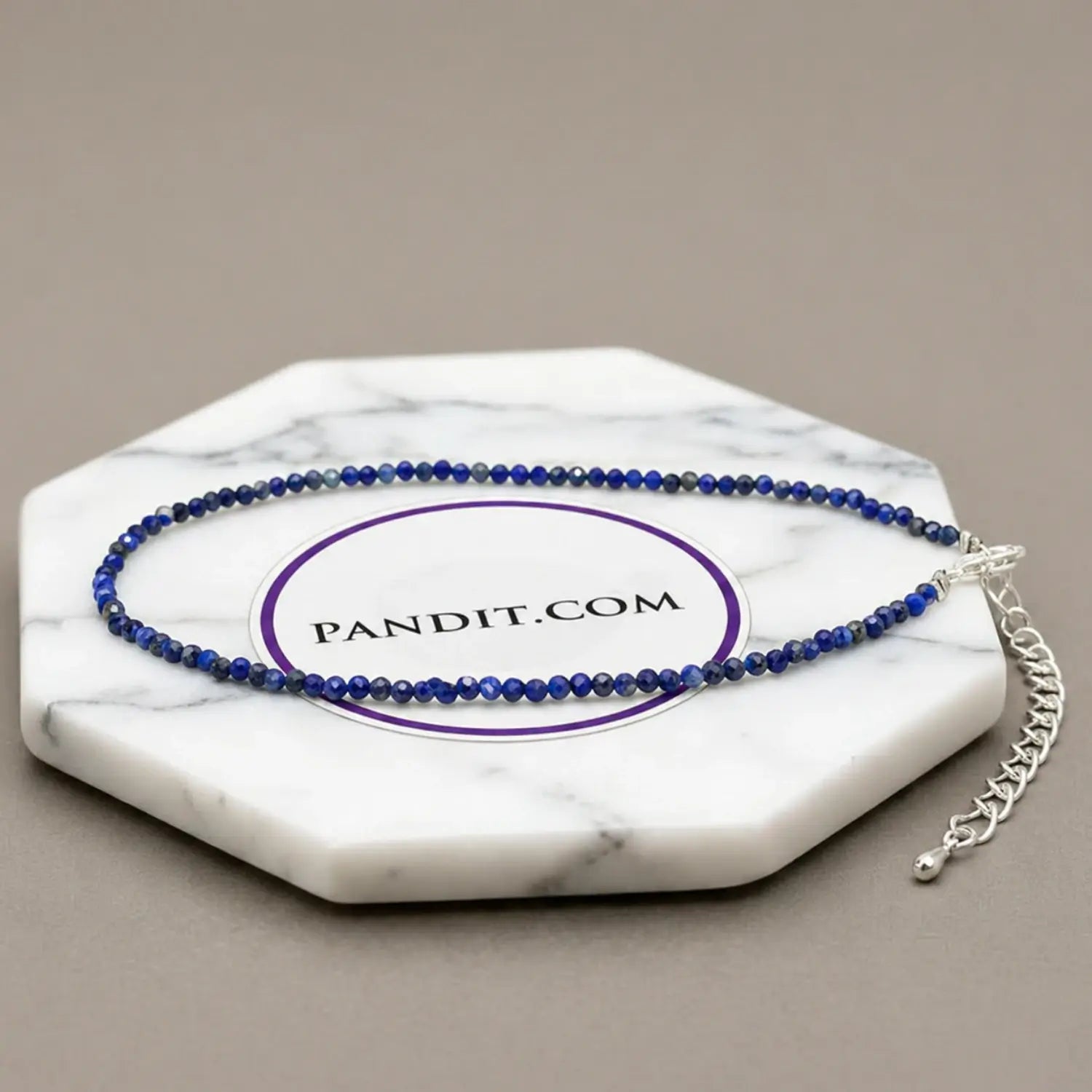 Lapis Lazuli Anklet — main anklet view showing stones and chain