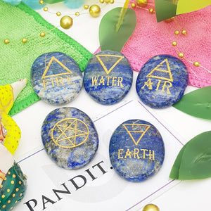 Lapis Lazuli Five Elements Symbol Stone Set