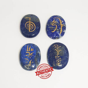 Lapis Lazuli Reiki Symbol Healing Stones Set