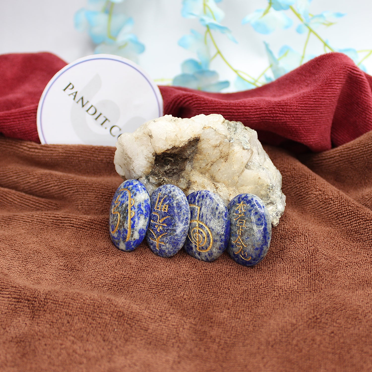 Lapis Lazuli Reiki Symbol Healing Stones Set