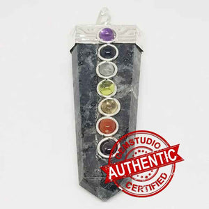 Larvikite 7 Chakra Pencil Pendant