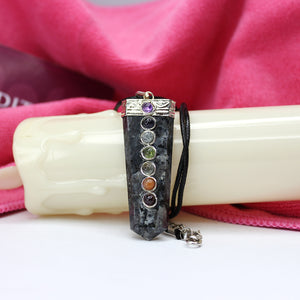 Larvikite 7 Chakra Pencil Pendant