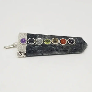 Larvikite 7 Chakra Pencil Pendant