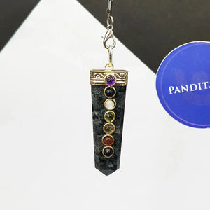 Larvikite 7 Chakra Pencil Pendant