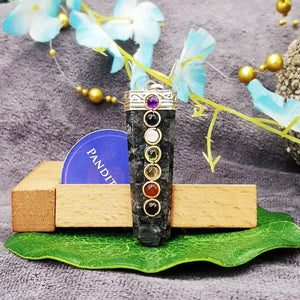 Larvikite 7 Chakra Pencil Pendant