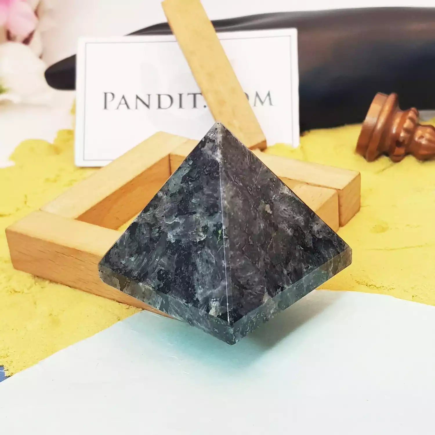 Larvikite Crystal Pyramid