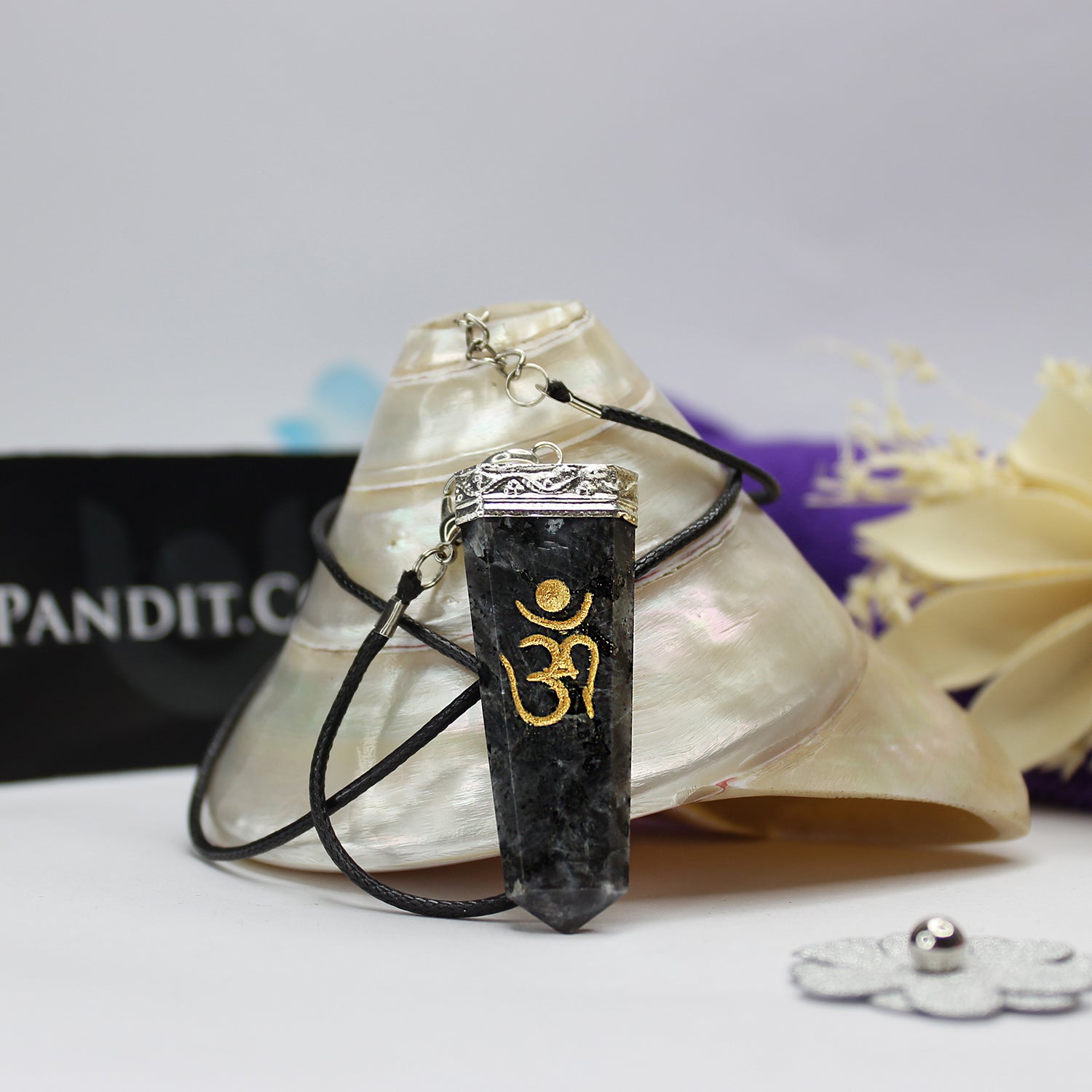 Larvikite Om Pencil Pendant