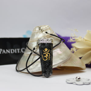 Larvikite Om Pencil Pendant