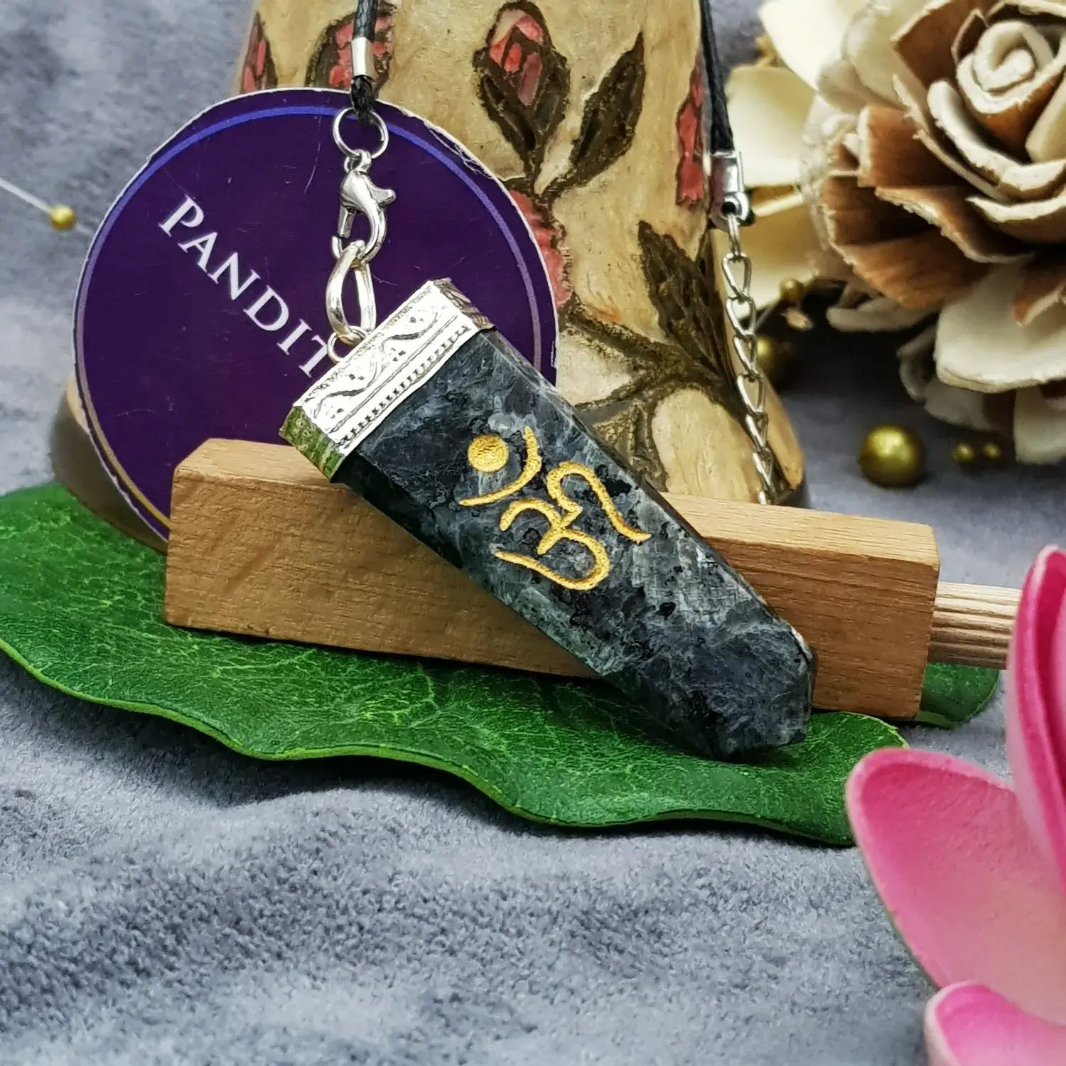 Larvikite Om Pencil Pendant