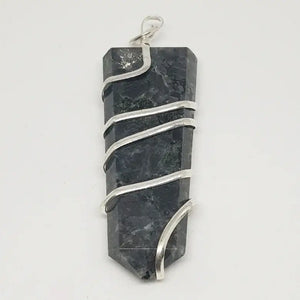 Larvikite Spiral Pencil Pendant