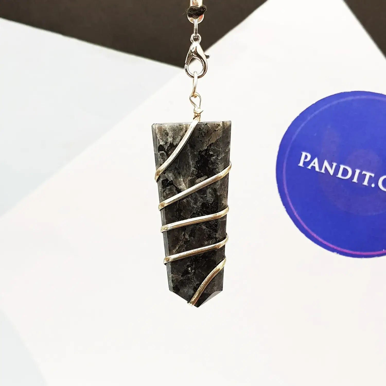 Larvikite Spiral Pencil Pendant