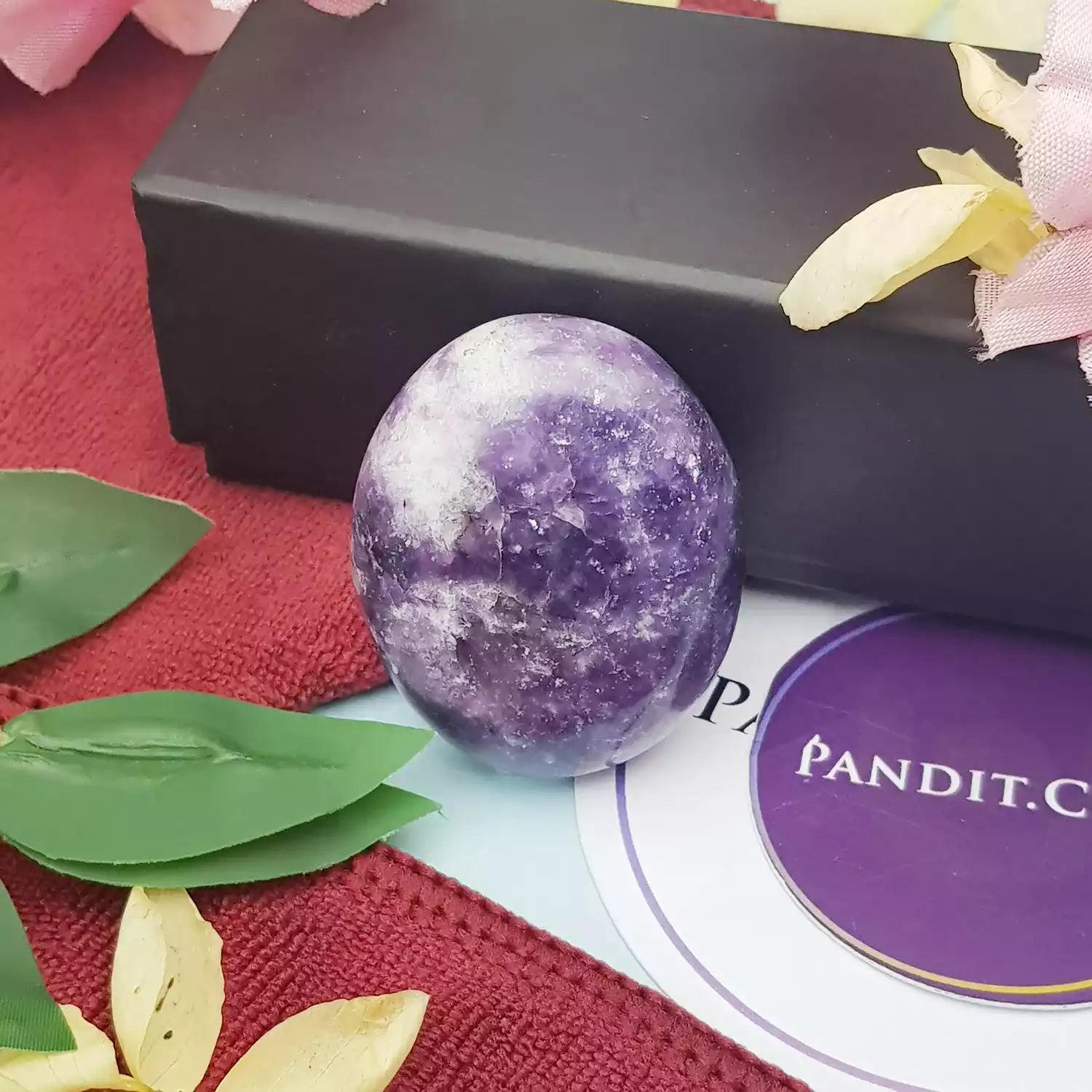 Lepidolite Healing Crystal Palm Stone